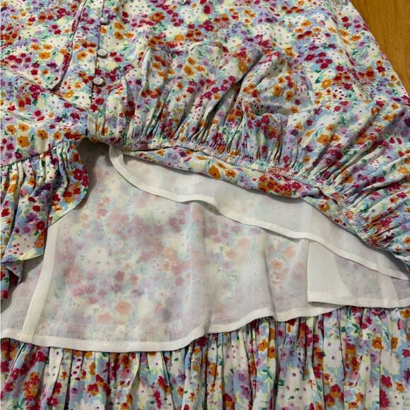 Rails Frida Fleur Floral Meadow Midi Dress Boho Peasant Romantic Bohemian MED - Picture 10 of 13